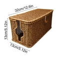 thumbnail image 3 of PEIBang Cable Management Box,Desk Handwoven Rattan Cord Hider Organizer Box with Lid,Power Strip Holder Decorative Box for Home Office, 3 of 6