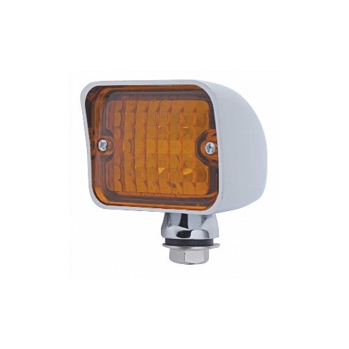 (2) Amber 6 LED Hot Rod Classic Car Park Turn Signal Lights / Chrome Metal Base