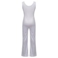 thumbnail image 2 of YONGHS Kids Girls Dance Jumpsuit Glitter Metallic Bell Bottomed Bodysuit Tank Long Unitard Silver 13-14, 2 of 7