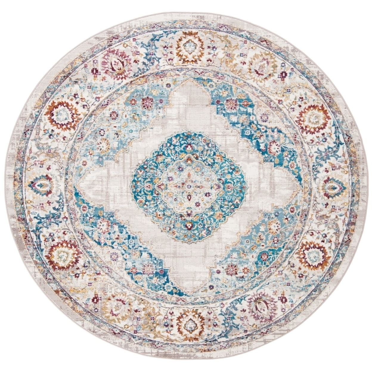 SAFAVIEH Aria Nita Oriental Runner Rug, Blue/Ivory, 2' x 8'