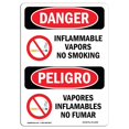 thumbnail image 1 of SignMission OS-DS-A-1218-VS-1258 12 x 18 Po Signe de Danger OSHA - Vapeurs Inflammables Non Fumeur Bilingue, 1 of 1