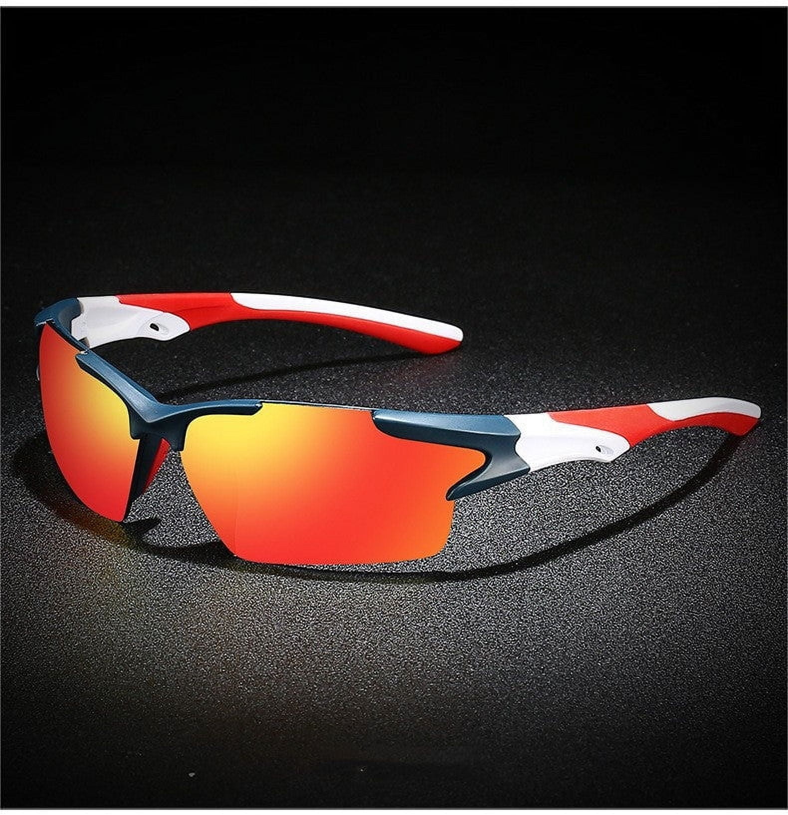 Mens Sports Sunglasses Polarized UV400 Protection Driving Fishing TR90 Frame PC Lens Strong For Big Face