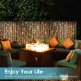 thumbnail image 5 of RADIATA 7-Piece Patio Furniture Set with Fire Pit Table – Modern Luxury 29.3'' High Back Patio Furniture Sectional, Outdoor Sectional with Fire Pit for Backyard Conversation & Lounge Aqua Cushion, 5 of 10