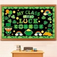 thumbnail image 7 of Junepar St. Patrick's Day Bulletin Board Set Decoration Shamrock Green Borders Irish Clover Unicorn Paper Cutouts for Chalkboard Wall Door St. Patrick's Day Party Supplies, 7 of 7