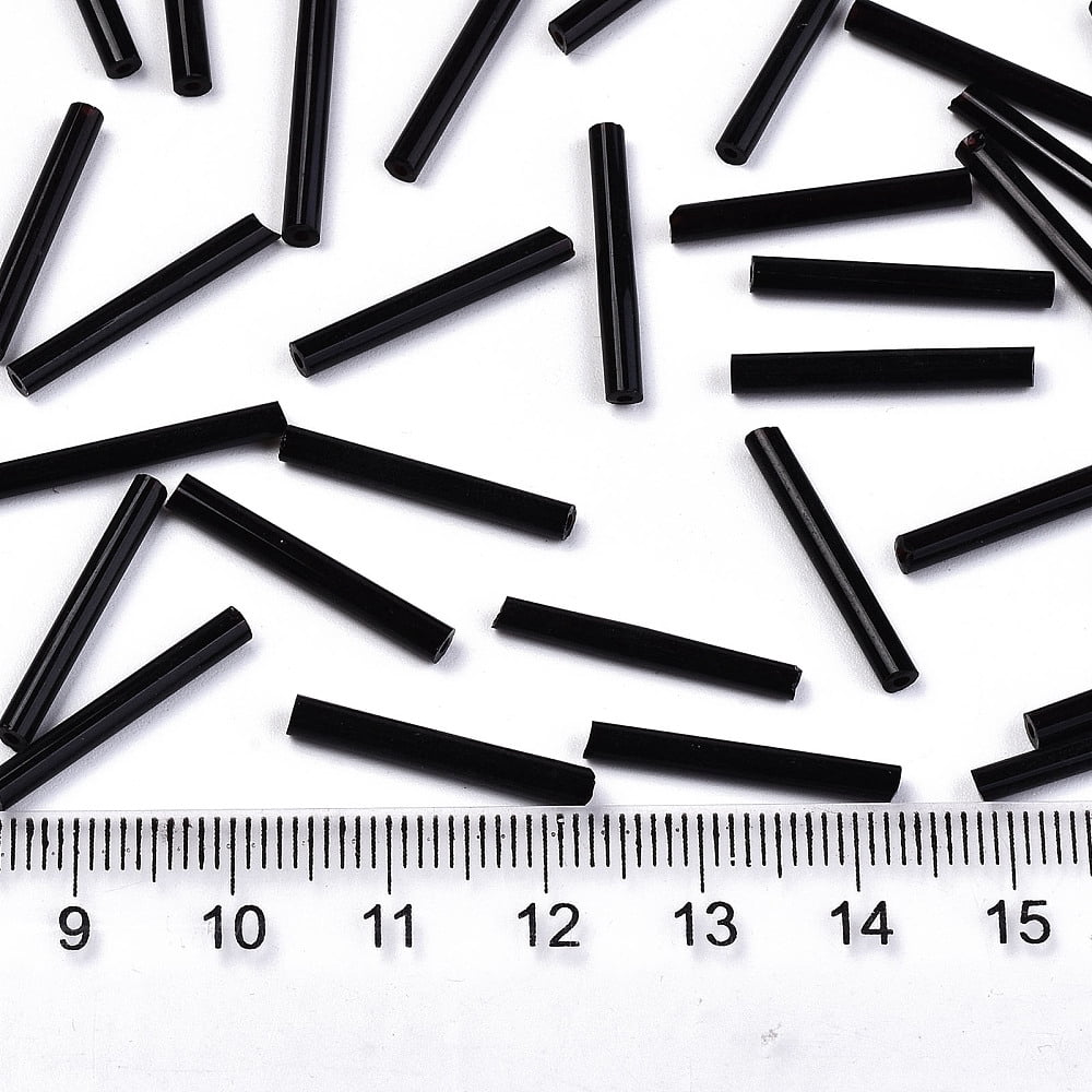 1bag Glass Beads Round Hole Opaque Colours Black 20x2.5mm Hole: 1mm about 2250pcs/bag