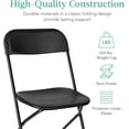 thumbnail image 4 of Wubio Set of 4 Plastic Folding Chairs, Portable Stacking Indoor Outdoor Seating for Home, Yard, Garden, Parties, Events w/Non-Slip Feet, 350lb Weight Capacity - Black, 4 of 8