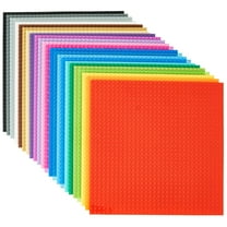 Strictly Briks Classic Stackable Baseplates, For Building Bricks, Bases for Tables, Mats, Multicolor, 24 Pack, 6x6 Inches
