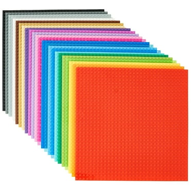 Strictly Briks Classic Stackable Baseplates, For Building Bricks, Bases for Tables, Mats, Multicolor, 24 Pack, 6x6 Inches