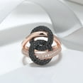 thumbnail image 3 of Interlinking Statement Ring for Women Rose Gold Sterling Plated Sterling Silver Black CZ Ginger Lyne, 3 of 6