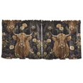 thumbnail image 7 of Yayeee Kitchen Curtains Tier Set of 2 Light Filtering 57"x24" Over Sink Window Panels, Cows and Flowers, 7 of 7