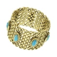 thumbnail image 2 of 1928 Jewelry Turquoise Color Stone Wide Mesh Bracelet, 2 of 2