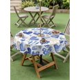 thumbnail image 3 of Outdoor Tablecloth with Umbrella Hole and Zipper, Valentine's Day Round Table Cloth 60 Inch Waterproof Tablecloth, Blue Heart Love Modern Romantic Minimalist Picnic Table Cover for Patio Camping, 3 of 7