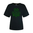 thumbnail image 3 of T Shirt St Patricks Day Round Neck Cotton Tops New Years Shirts for Women Funny T-Shirts (Black,XL), 3 of 3