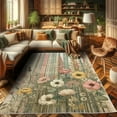 thumbnail image 2 of Ambesonne Floral Decorative Rug Carpet, Vintage Botanical Blossoms, 5' 1" X 7' 5", Beige Reseda Green and Blush, 2 of 5