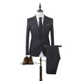 thumbnail image 1 of Men's Slim Fit Business Suit Set for Formal and Wedding, Polyester, Sizes M-2XL, 1 of 10