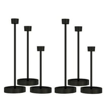 FLE 6 Pack Candlestick Holders , Black Metal Candle Stick Candle Holder for Table Centerpiece , Wedding ,Party , Home Decor