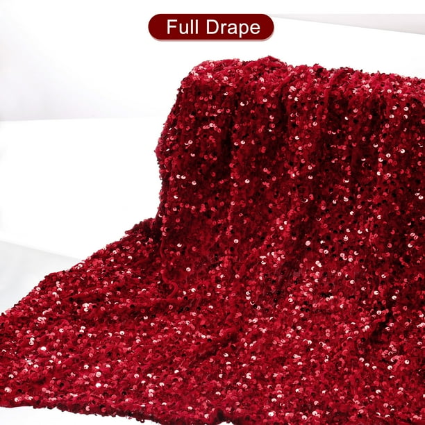 Lentejuelas Tela Rojo, Yarda Longitud Pies Ancho Terciopelo