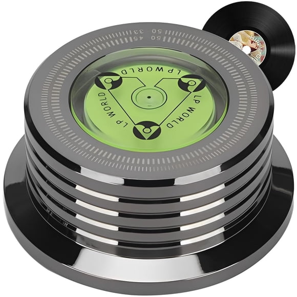 Estabilizador de Discos de Vinilo UTHBVSVK 50Hz Negro con Nivelación y Medición de Velocidad 280g