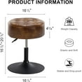 thumbnail image 3 of YSNW Round Leather Vanity Cute Ottoman Stool Seat, Modern Makeup Accent Stool for Bedroom Living Room Bathroom(Pu-yellow Brown), 3 of 17