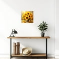 thumbnail image 5 of ZHONGYUTONG Sunflower Wall Art Canvas Yellow Flower Pictures Wall Decor Blossom Floral Painting Print Farmhouse Kitchen Bathroom Wall Decor Frame (12.00"x12.00"), 5 of 6