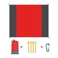 thumbnail image 3 of 4pcs Extra Large Outdoor Camping Checkered Beach Mat, Waterproof Sandproof Foldable Picnic Blanket with Convenient Storage Pockets, Portable Mat for Travel Park Beach Backyard Camping, Red, 3 of 7
