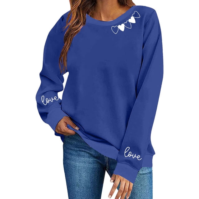 RXMEKW Chandail à Capuchon à Manches Longues pour Femmes, Mode Printemps et Hiver, Col Rond Imprimé, Sans Capuche