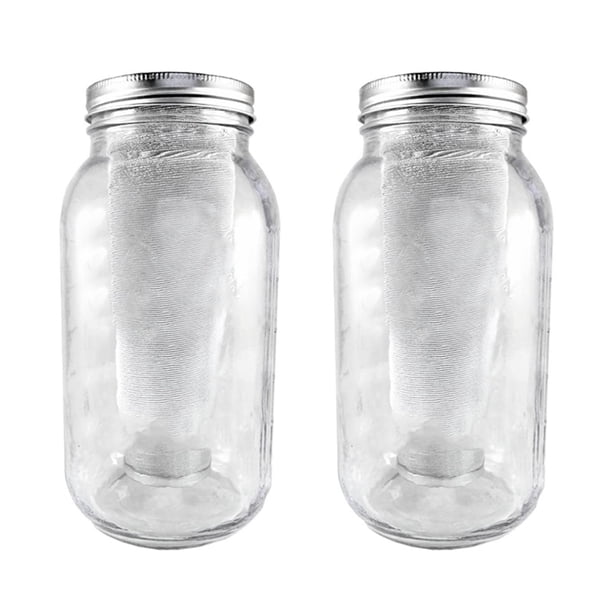 2X Cafetera Fría Filtros de Café para Boca Tarro de Albañil Acero Inoxidable Ultra Fina Té