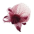 thumbnail image 1 of XASZHN Femmes Vintage à Pois Voile Plume Maille Coiffe Style Rétro Vin_002 Taille Unique, 1 of 3