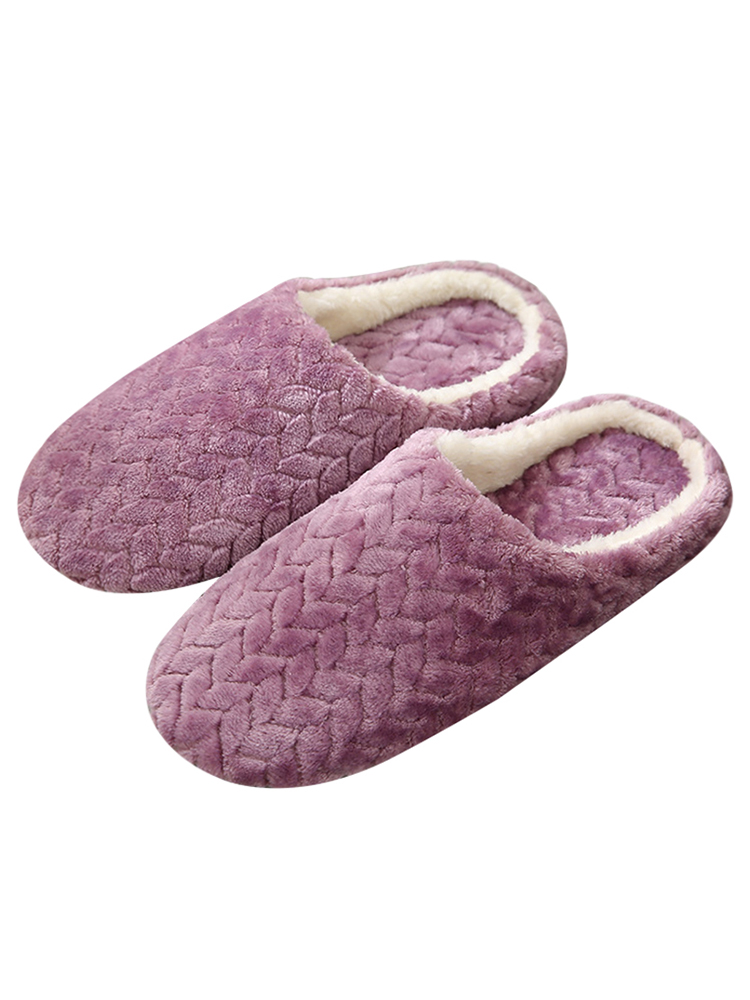 Women Men Winter Slippers Warm Fluffy Fleeces Soft Bottom Indoor Slip-on Flats Couple Casual Shoes - image 4 of 4