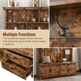 thumbnail image 6 of DSstyles Hall Tree Farmhouse Mudroom Bench, 2 Large Drawers, Storage Cabinet, 5 Coat Hooks, 59W x 15.7D x 80.3H in, 6 of 7