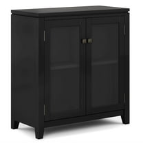 Cosmopolitan 30 inch Wide Solid Wood Low Storage Cabinet in Black