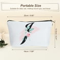 thumbnail image 5 of Unique Bargains Personalized Makeup Bag J Cosmetic Bag Small Monogrammed Purse White, 5 of 7