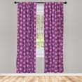 thumbnail image 3 of Ambesonne Fashion Curtains, Cookie-Like Circles Lines, Pair of 28"x84", Pastel Pink Teal Blue, 3 of 5