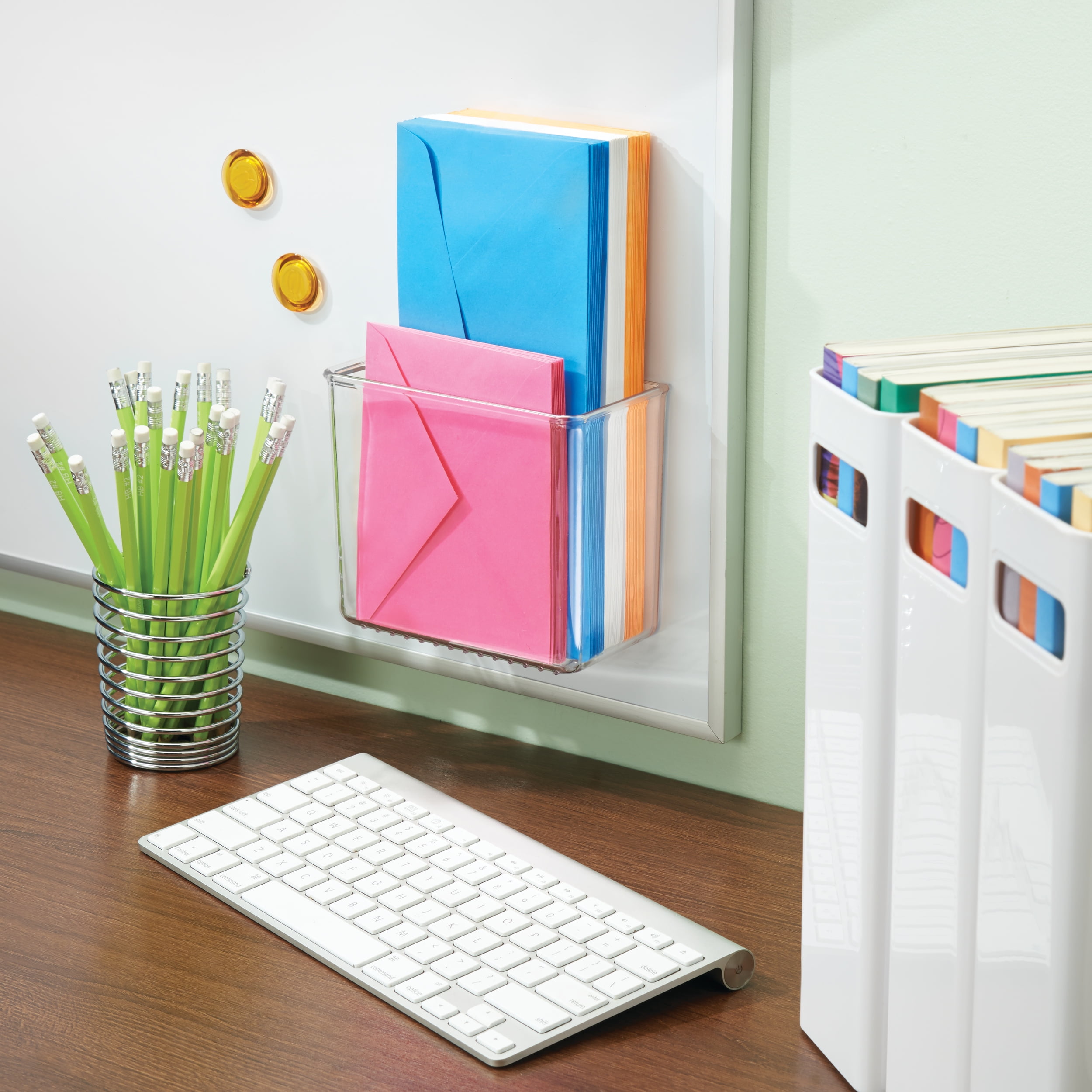 iDesign Adhesive Organizer Bin - Damage-Free Hanging for Kitchen, Bathroom, Office, Bedroom, and Craft Room
