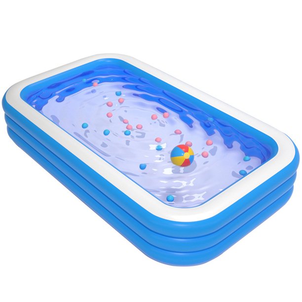 Muyoka Piscina inflable de 3 capas, resistente a la intemperie, piscina inflable plegable, portátil, grande, automática, salón inflable, piscina para niños para jardín al aire libre, patio trasero, fi Muyoka Hogar
