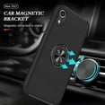 thumbnail image 5 of Case for iPhone XR, Smooth Dual Layer Hard Military Phone Case with 360 Degree Ring Stand Silicone Bumper Shockproof Protective Case (Camera Protection) Magnetic Car Holder Cover-Black, 5 of 7