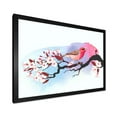 thumbnail image 2 of Designart 'Pink Bird Sitting On Cherry Branch' Traditional Framed Art Print, 2 of 4