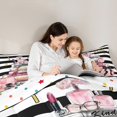 thumbnail image 5 of Erosebridal Romantic Makeup Comforter Sets King Size,Floral Flower Comforters & Duvets,Black White Geometric Stripes Bedding King Comforter Set,Room Decorative Reversible,3-Piece, 5 of 7
