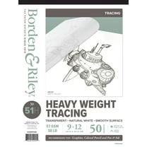 Borden & Riley #51H Monroe Heavyweight Parchment Tracing Paper Pad 9 in x 12 in, 50 Sheets/Pad