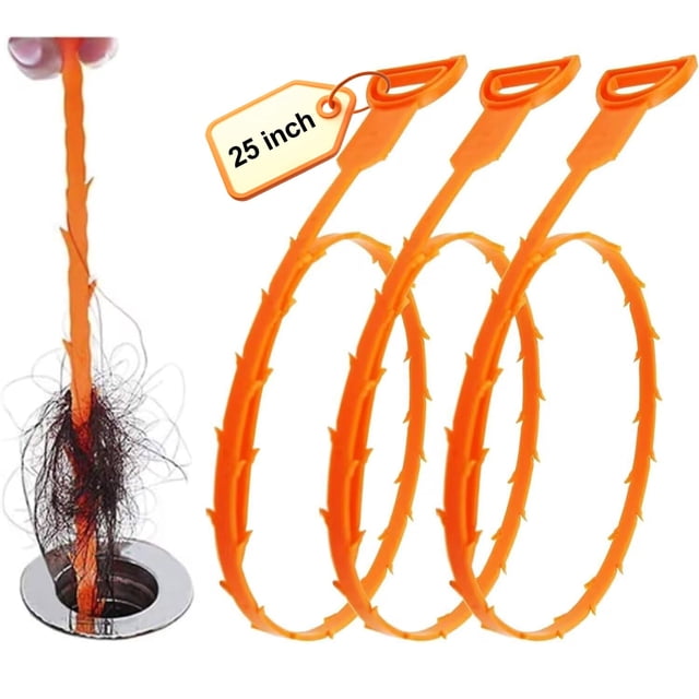 Eliminador de obstrucciones de desagüe Drain Snake Forlivese, paquete de 3 unidades, 63,5 cm
