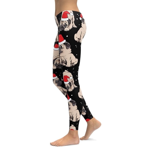 Christmas Pugs Leggings Size: XS for Women | FIERCEPULSE