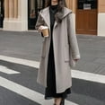 thumbnail image 5 of YFNNUP Women's Trench Coats Notched Collar Single Breast Midi Long Pea Coat Casual Loose Winter Outwear with Pockets, 5 of 5