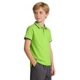 thumbnail image 4 of WUANDIXFA Boys Polo Shirts Kids School Uniform Short Sleeve Tops Cozy Stretch Golf Shirt Lightweight Button Lapel Collar Tshirt (Green, 9-10 Years), 4 of 7