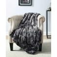 thumbnail image 3 of Chezmoi Collection Gray Blanket Faux Wolf Fur Sherpa Throw Blanket 50" x 65", 3 of 3