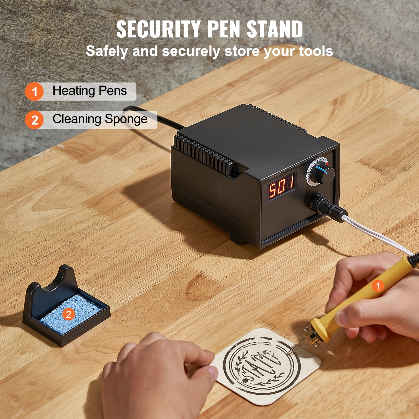 BENTISM Wood Burning Kit, Upgraded 200~700°C Adjustable Temperature with Display, Wood Burner with 23 Wire Nibs Tips Including Ball Tips, Wood Burning Pen Holder Suitable for Pyrography