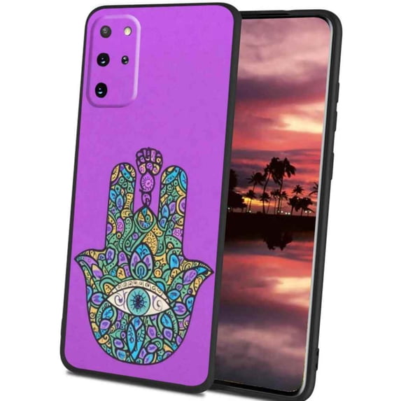 Purple-Hand-of-Hamsa-2 Phone Case, Degined for Samsung Galaxy S20+ Plus Case Men Women, Flexible Silicone Shockproof Case for Samsung Galaxy S20+ Plus