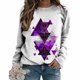 thumbnail image 4 of Camisas informales de manga larga para mujer, sudadera de cuello redondo con estampado de rombos geométricos, jersey de cuello redondo, Tops tipo túnica holgados Pompotops FGAJ1197, 4 of 6
