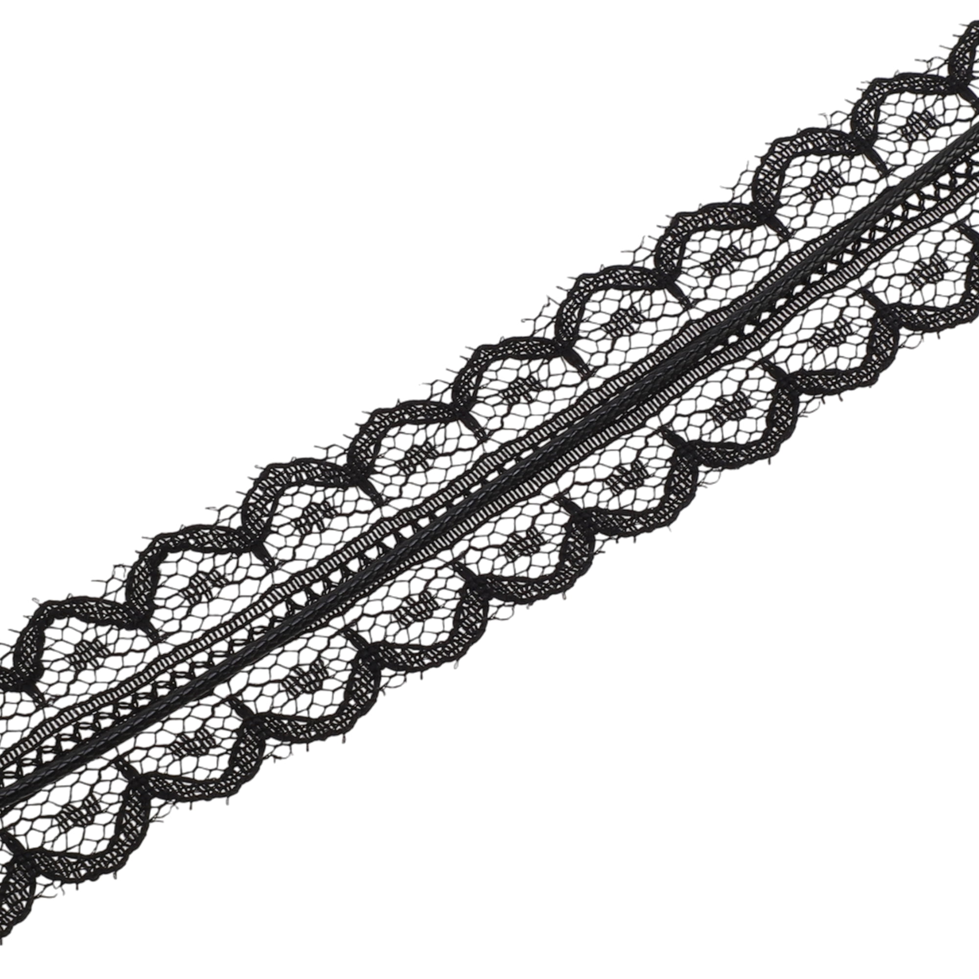 Unique Bargains Lace Bow Pattern Adjustable Choker Necklace Wrist Bracelet 1 Pc Black
