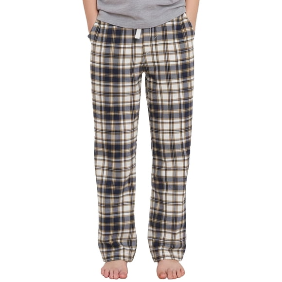 Pantalones de Pijama para Niños PATPAT a Cuadros Azul Marino y Dorado con Bolsillos 5-6 Años