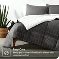 thumbnail image 4 of Bare Home 7-Piece Bed-in-a-Bag - King, Grid - Gray/White with White Sheet Set, 4 of 8